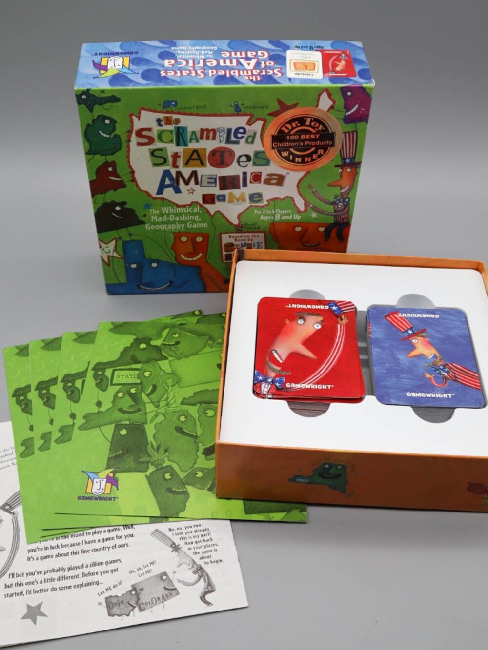 The Scrambled States of America Family Board Game 2-4 Players Ages 8+ Geography